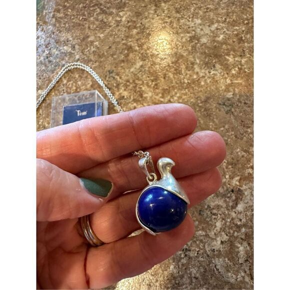 Vintage Sterling silver pendant necklace design Toyri, fortune bird Marked for K - Picture 4 of 6